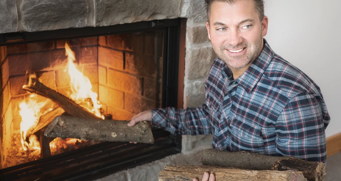 Fireplace - Stock photography