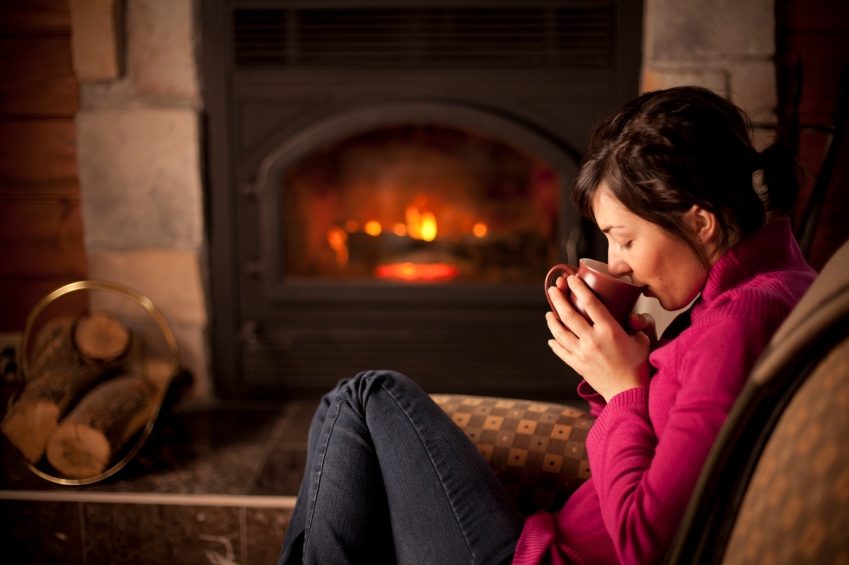 Fireplace - Stock photography