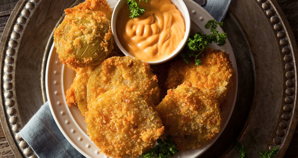 Fried Green Tomatoes With Sriracha Dipping Sauce Farmers' Almanac