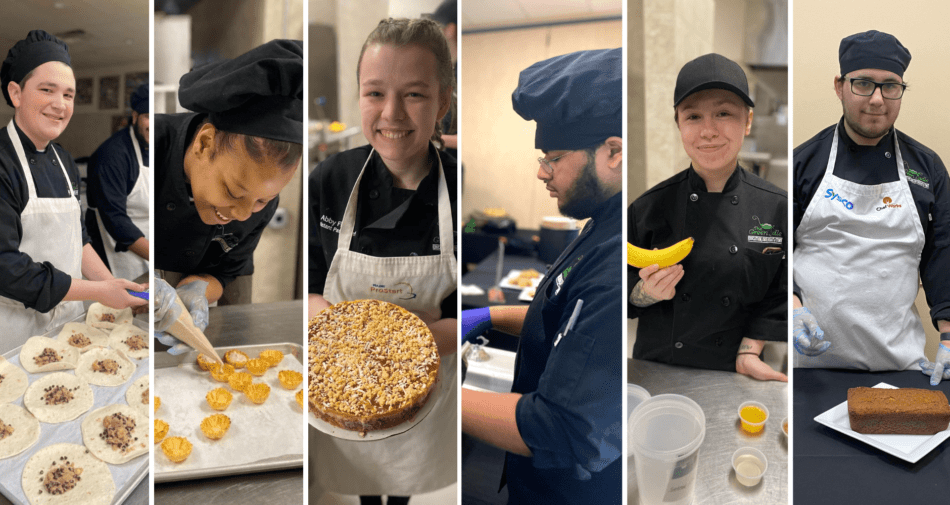 Chef students from the Green Ladle Culinary Arts School of Lewiston, Maine.