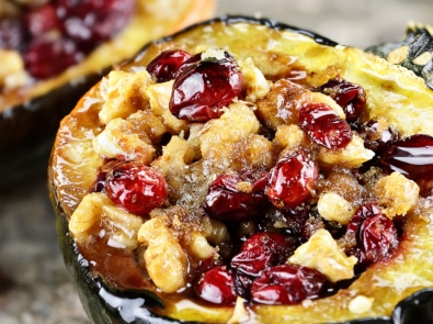 Baked Stuffed Acorn Squash With Cranberry Stuffing featured image