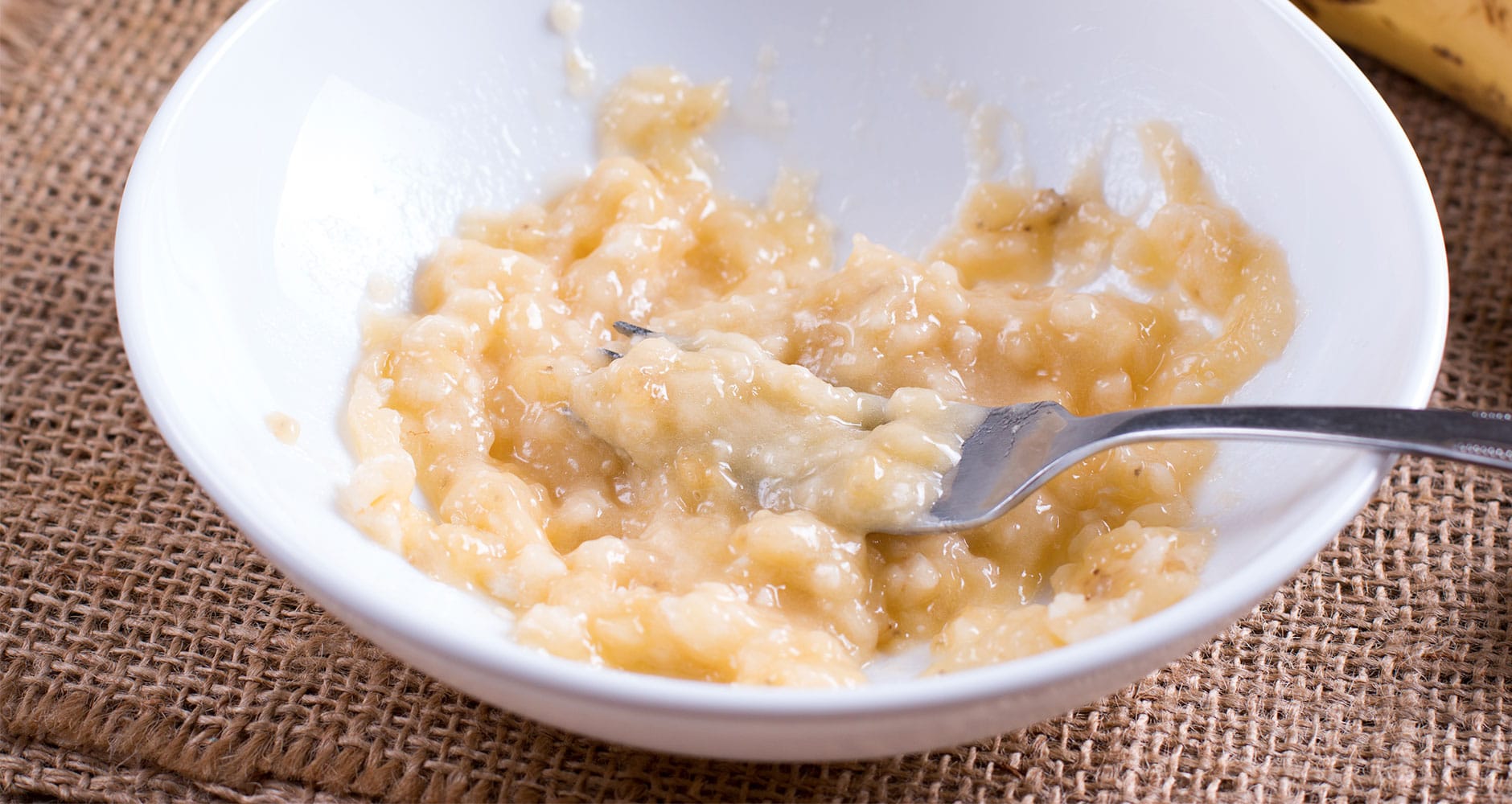 banana mashed in a bowl