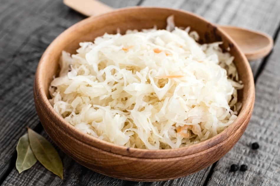 Sauerkraut in a bowl.