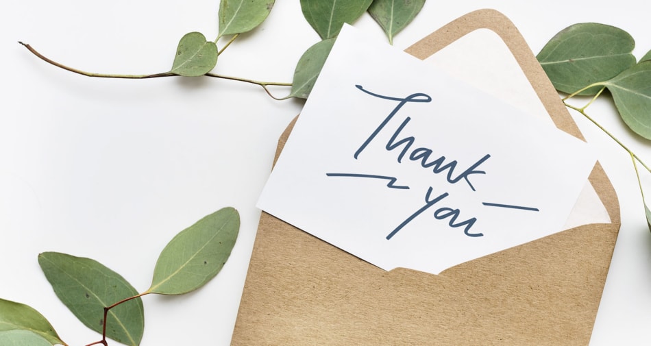 Envelope - Letter thank you note.