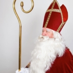 Saint Nicholas holding a crook.