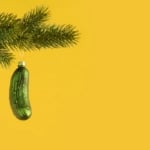 An image of a typical Christmas gherkin decoration.