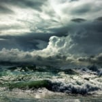 Angry sea and clouds.