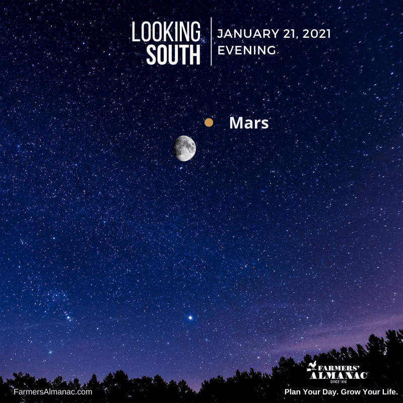 Look Up At The Night Sky January 21 Farmers Almanac Look Up At The Night Sky January 21 Farmers Almanac