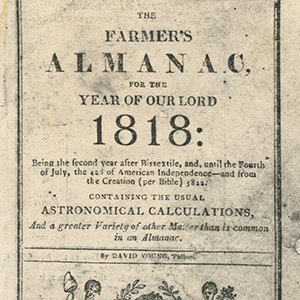Cover of the 1818 Farmers' Almanac.