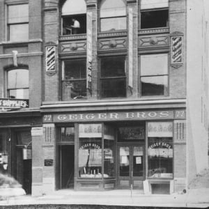 Storefront of the Almanac Publishing Company in 1933.