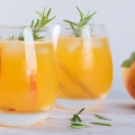 two glasses of peach sangria