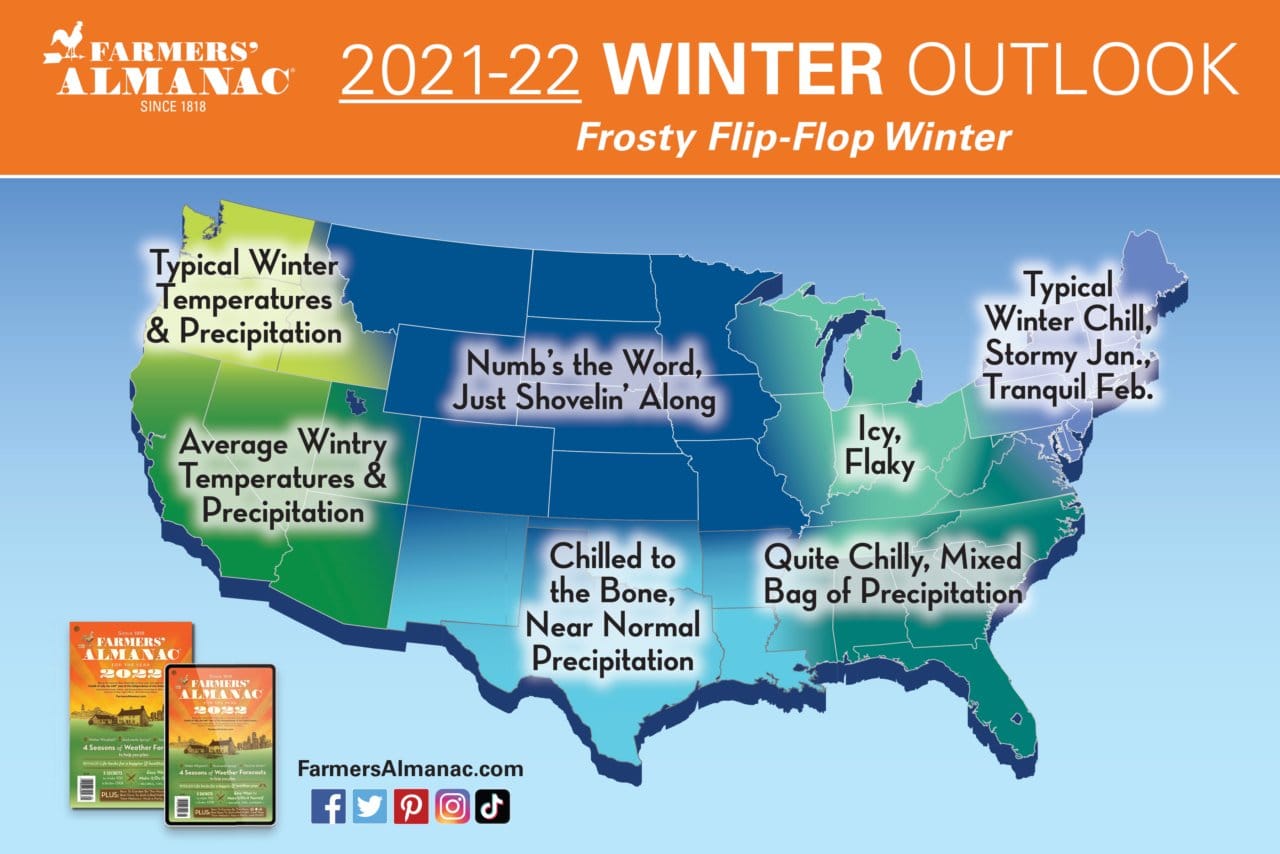 Extended Winter Forecast for 20212022 Farmers' Almanac