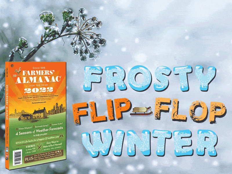 Frosty Flip Flip Winter Header by Farmers' Almanac.