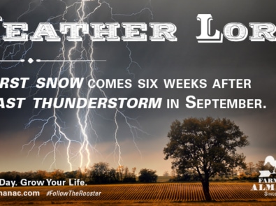 Weather Lore: The first snow comes six weeks after the last thunderstorm in September. featured image