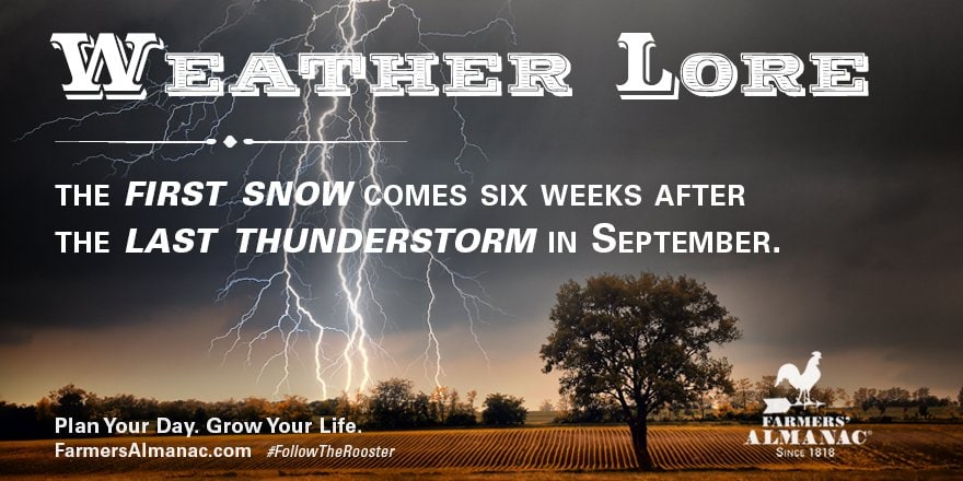Weather Lore: The first snow comes six weeks after the last thunderstorm in September.image preview