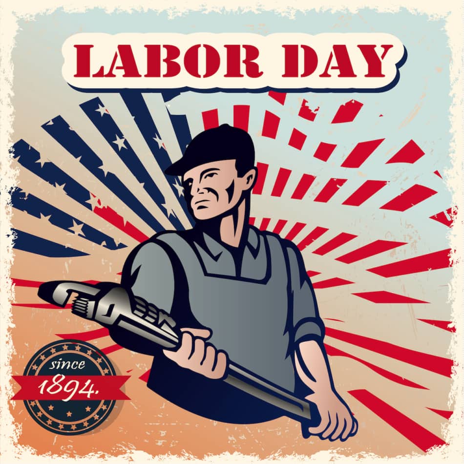 Labor Day vintage poster.