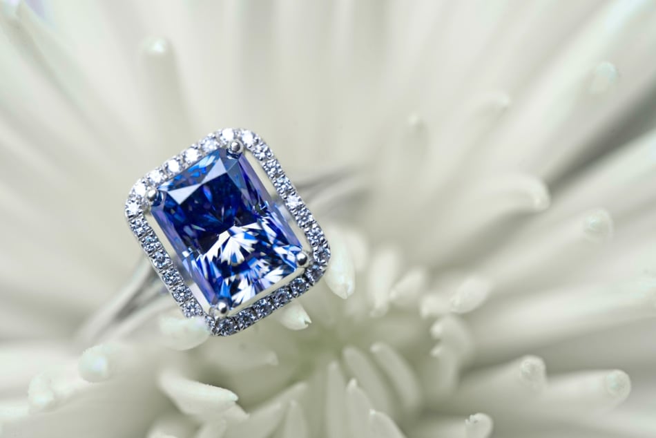 A Sapphire ring that represents a regal wedding engagement blessed by heaven.