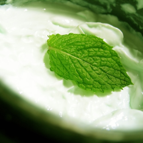 Mint cream close up.