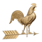 The Farmers' Almanac golden rooster logo.
