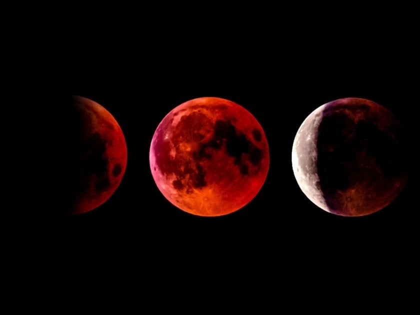 A red moon during a lunar eclipse.