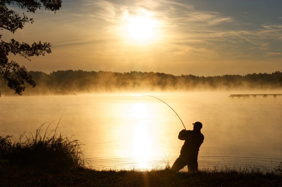 Fishing for striped bass.