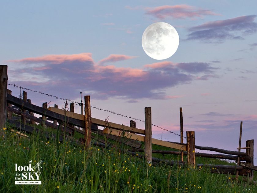 A full Moon rising.