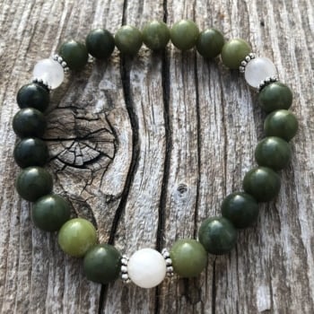 Good Luck Jade and Moonstone Bracelet