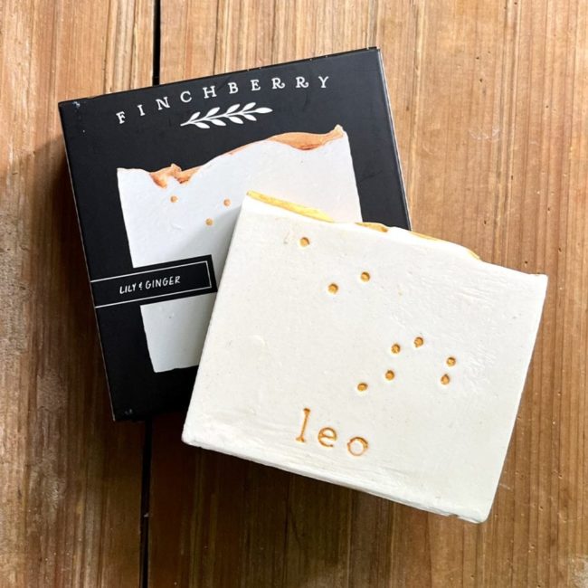 Farmers' Almanac Zodiac themed Leo soap.