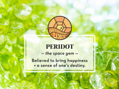 An image of August birthstone peridot stone.