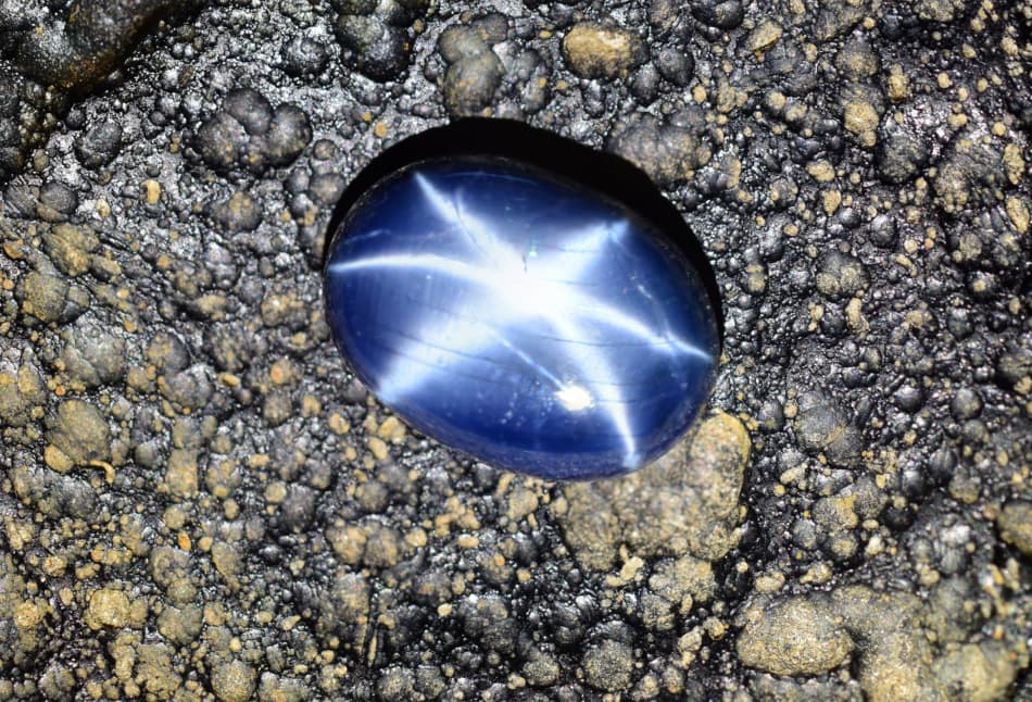 An image of star sapphire, a rare form of the September birthstone.