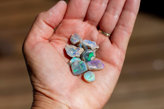 Opals have varying colors.
