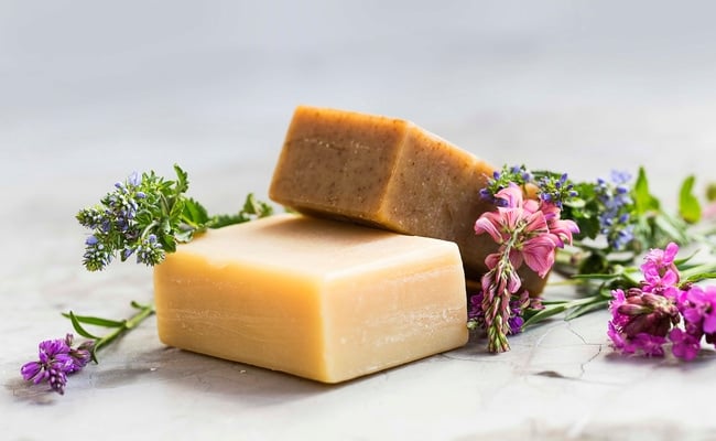 Soap bars made by hand.