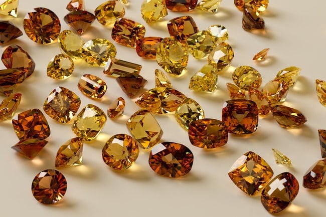 November birthstone topaz in many color variations.