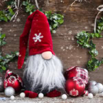 Christmas gnome with a snowflake hat.