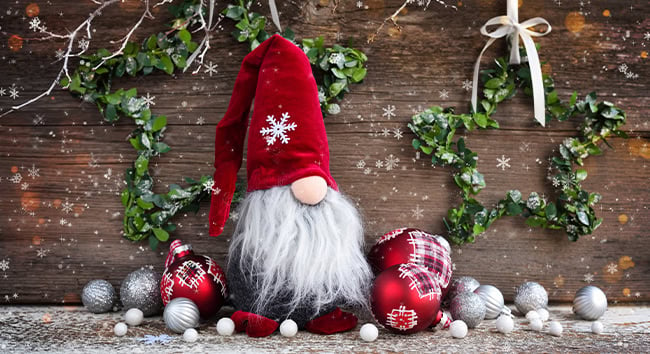 Christmas gnome with a snowflake hat.