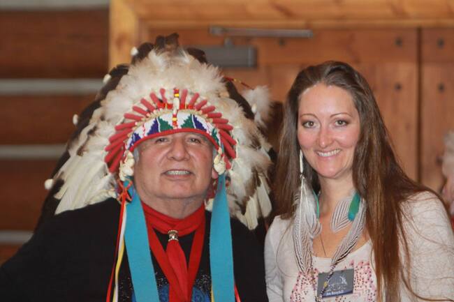 Chief Golden Light Eagle and Jennifer Berryhill.