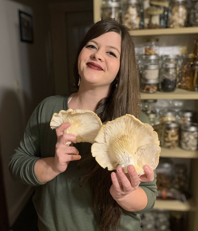 Whitney Johnson, Appalachian Forager, shares some big Appalachia mushrooms.