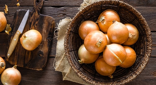 Onions representing an onion calendar.