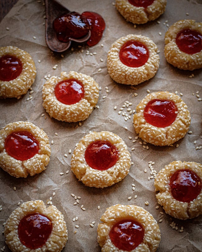 Thumbprint cookies from a 200 year old recipe.