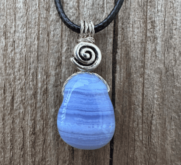 Blue lace agate necklace.