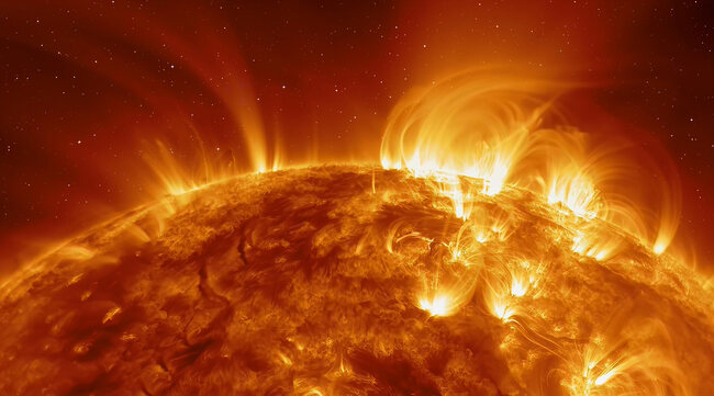 Solar flares and sunspots explained.