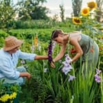Birth month flowers planted by Mom and daughter.