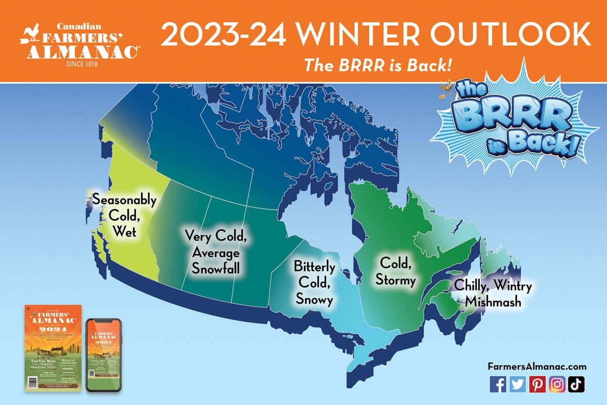 Canadian Winter Forecast 2024 The Brrr is Back! Farmers' Almanac