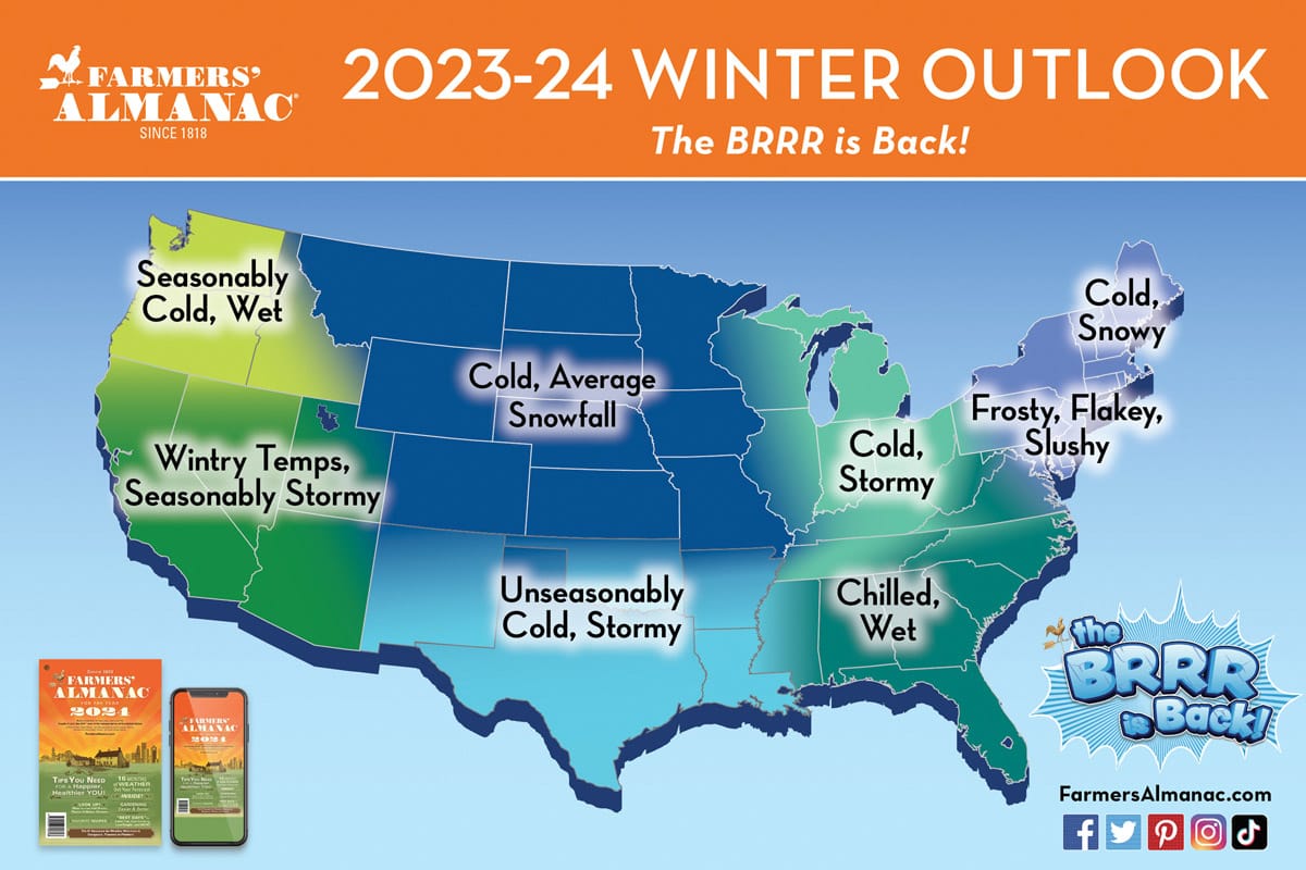 Extended Winter Forecast for 20232024 Farmers' Almanac