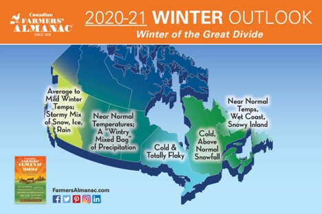 Old Farmers' Almanac Canadian Winter Weather Forecast for 2020-21