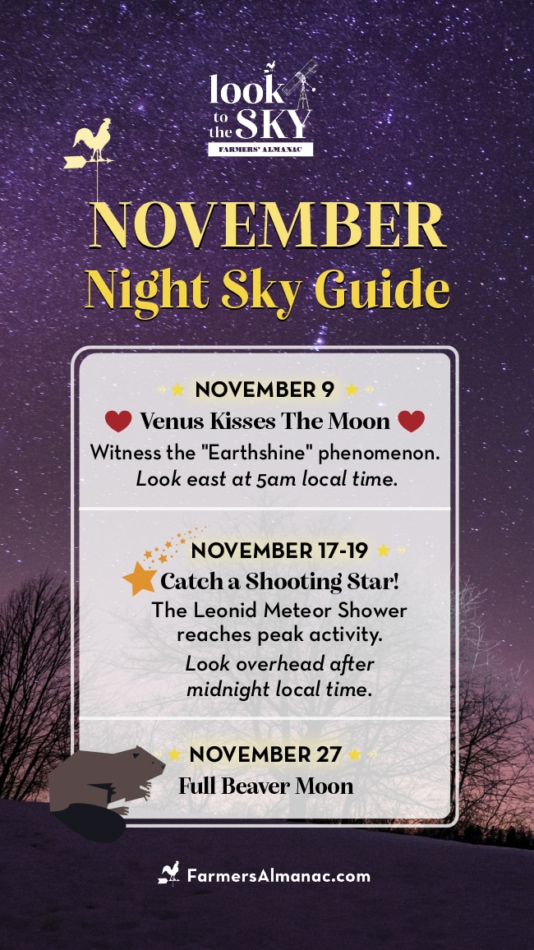 A list of events in the November sky, 2023.