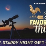 Woman with telescope representing the Starry Night Gift Guide.