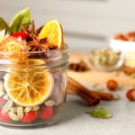 Dried fruit in a mason jar.