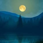Beaver Moon and mountains to represent full Moon horoscopes for November.
