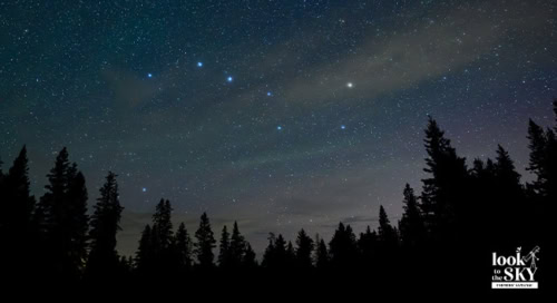 The big dipper constellation in the night sky.